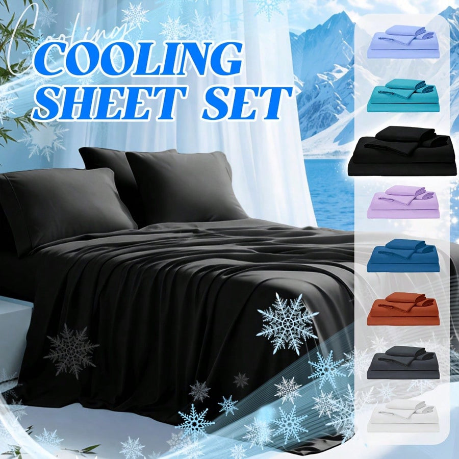 3/4-Piece Bamboo Fiber Fitted Sheet Set, Soft Breathable & Comfortable, Ideal For Heavy Sleepers & Sweaty Sleepers, Includes Pillowcases & Fitted Sheets, Available In Twin/Full/Queen/King Sizes, Perfect For Room Decoration, Random Color